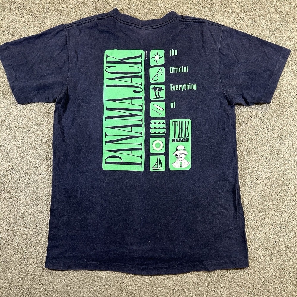 Vintage 80s PANAMA JACK Tanning Single Stitch Puff Print T-shirt Mens Size Large